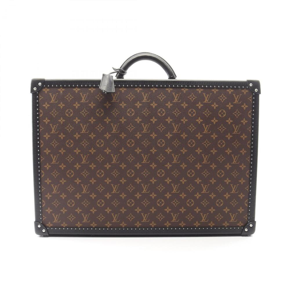 Louis Vuitton Alzer Macassar Brown Suitcase Bag Leather Brown Black